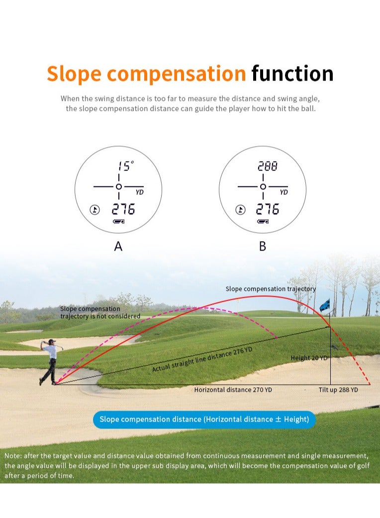 Outdoor golf laser rangefinder telescope 650 meters height measurement and angle measurement