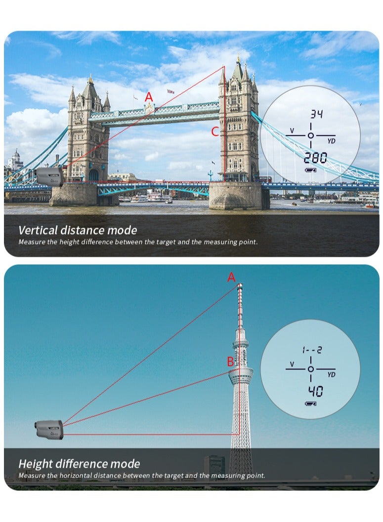 Outdoor golf laser rangefinder telescope 1000 meters height measurement and angle measurement