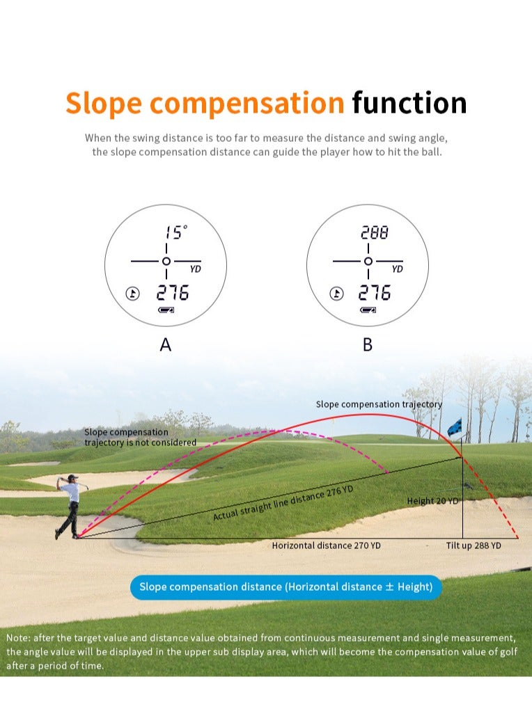 Outdoor golf laser rangefinder telescope 1000 meters height measurement and angle measurement