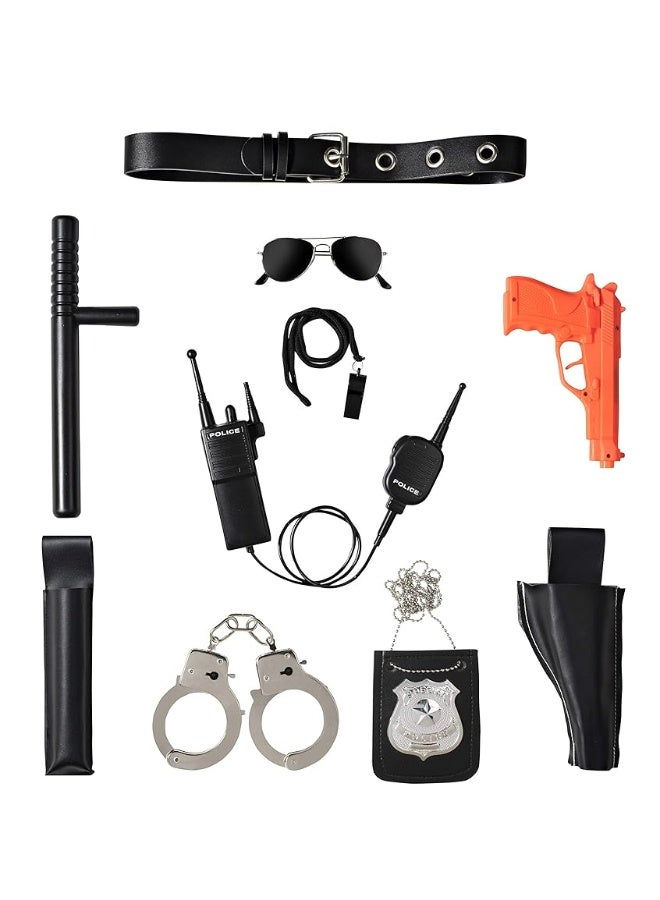 Ultimate All-In-One Police Accessory Role Play Set For Kids â€“ Includes Gun, handcuffs, police badge and More, Durable Plastic Construction, Police Force Halloween Accessories For Kids