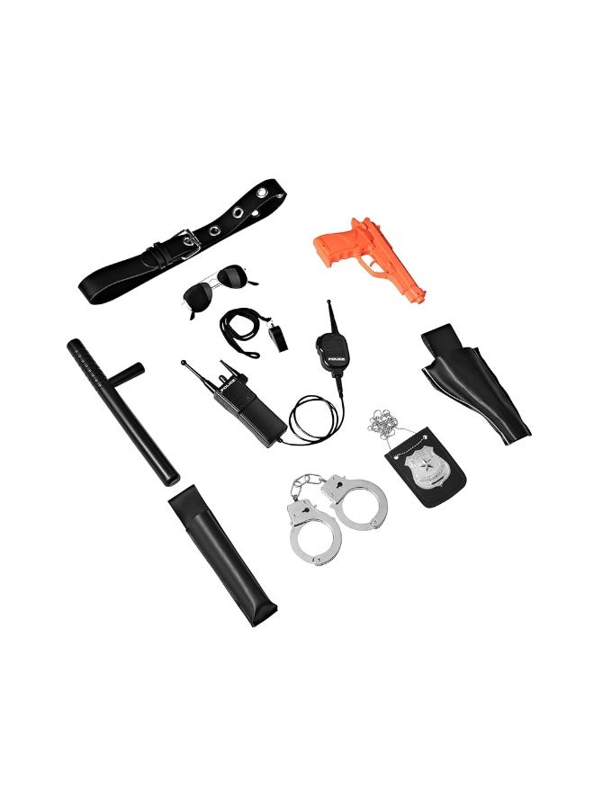 Ultimate All-In-One Police Accessory Role Play Set For Kids â€“ Includes Gun, handcuffs, police badge and More, Durable Plastic Construction, Police Force Halloween Accessories For Kids