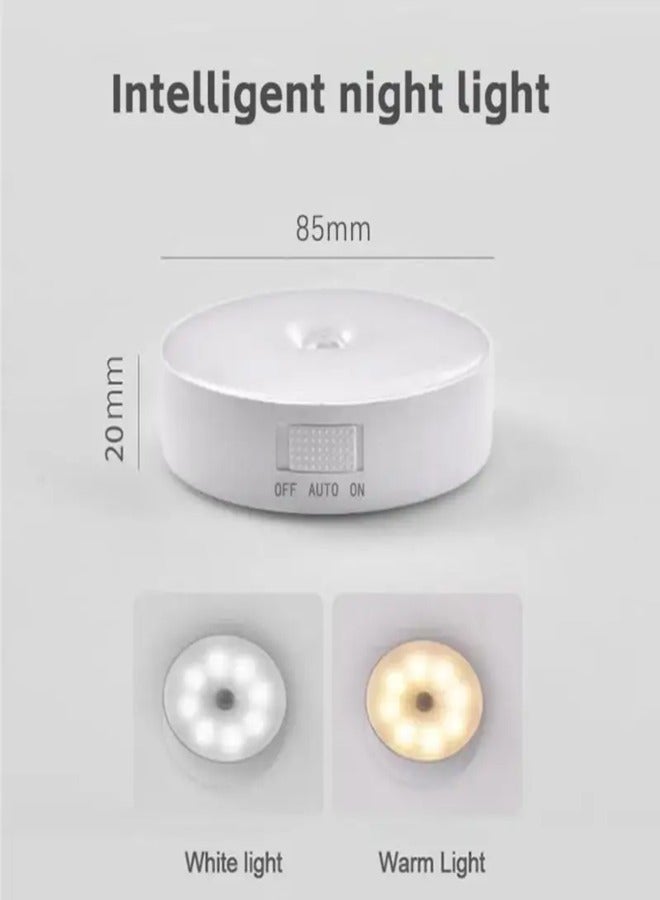 Sensor Night Light LED Smart Human Body Sensor Night Lamp Emergency Automatic Lighting with USB Charging and Wireless Magnetic Suction