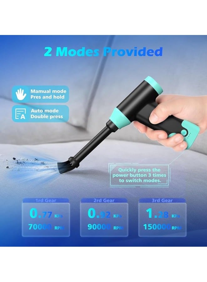 Compressed Air Duster 150000 RPM Electric Air Duster,Powerful Brushless and Coreless Motor Compressed Air Duster for Computer Keyboard Camera Car Home Cleaning