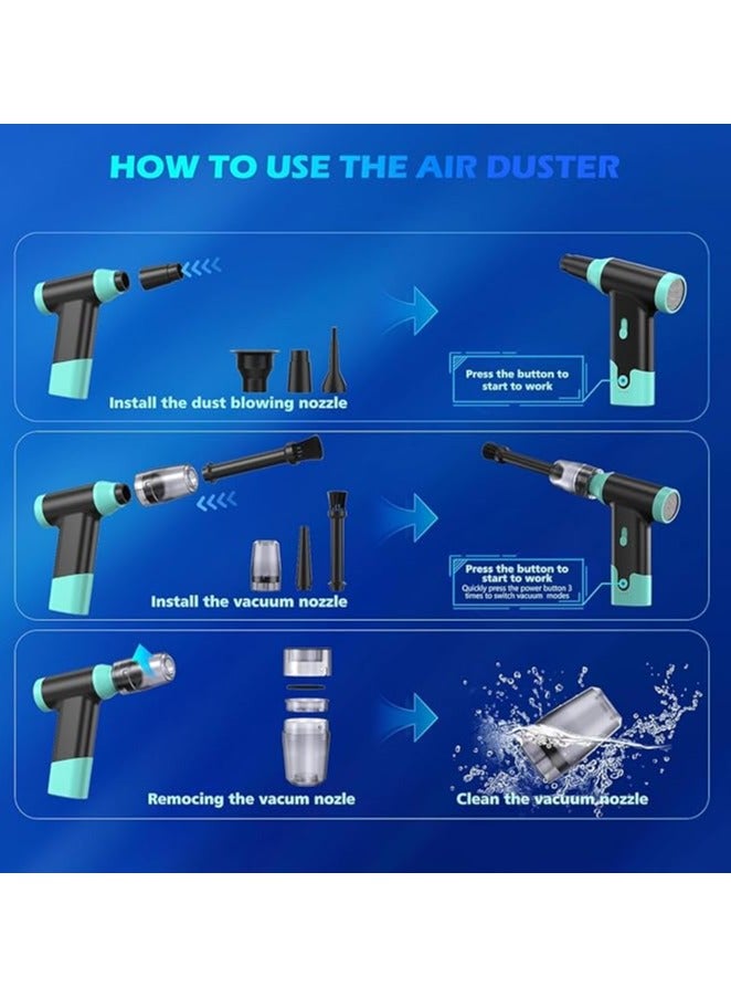 Compressed Air Duster 150000 RPM Electric Air Duster,Powerful Brushless and Coreless Motor Compressed Air Duster for Computer Keyboard Camera Car Home Cleaning