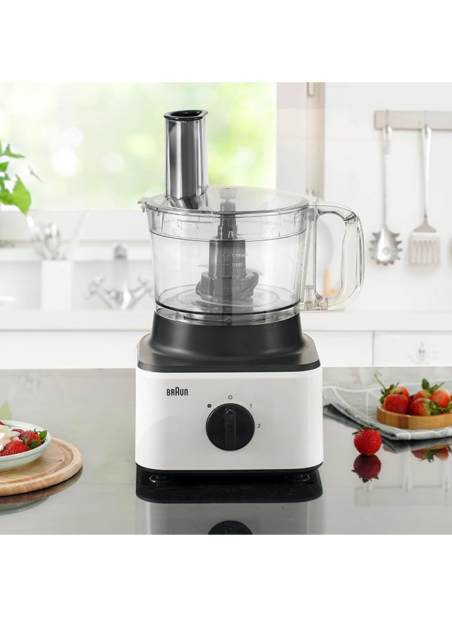 8-In-1 Food Processor System With 2 Speed Button And Pulse/Chop/Slice/Grate/Whisk/Puree 2.1 L 750 W FP0132WH White