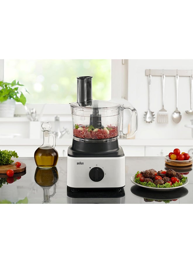 8-In-1 Food Processor System With 2 Speed Button And Pulse/Chop/Slice/Grate/Whisk/Puree 2.1 L 750 W FP0132WH White