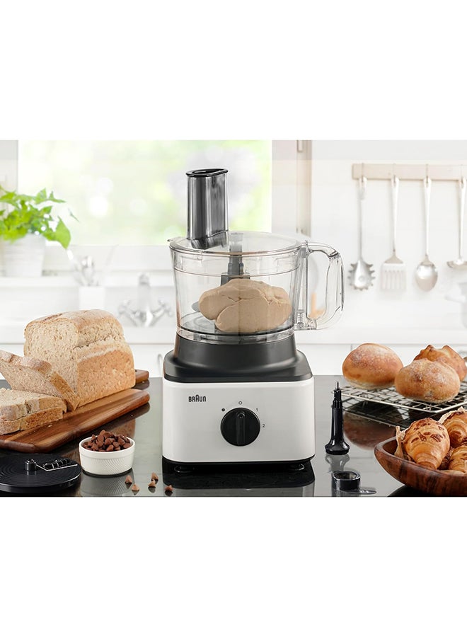 8-In-1 Food Processor System With 2 Speed Button And Pulse/Chop/Slice/Grate/Whisk/Puree 2.1 L 750 W FP0132WH White