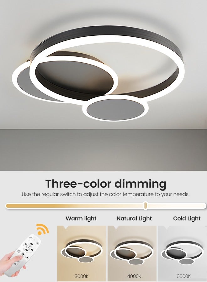 LED Ceiling Light Fixture - Remote Control Dimmable 47W Flush Mount Ceiling Light with Adjustable Color Temperature, Perfect Light Fixtures Ceiling Mount for Bedroom, Drawing Room, Library