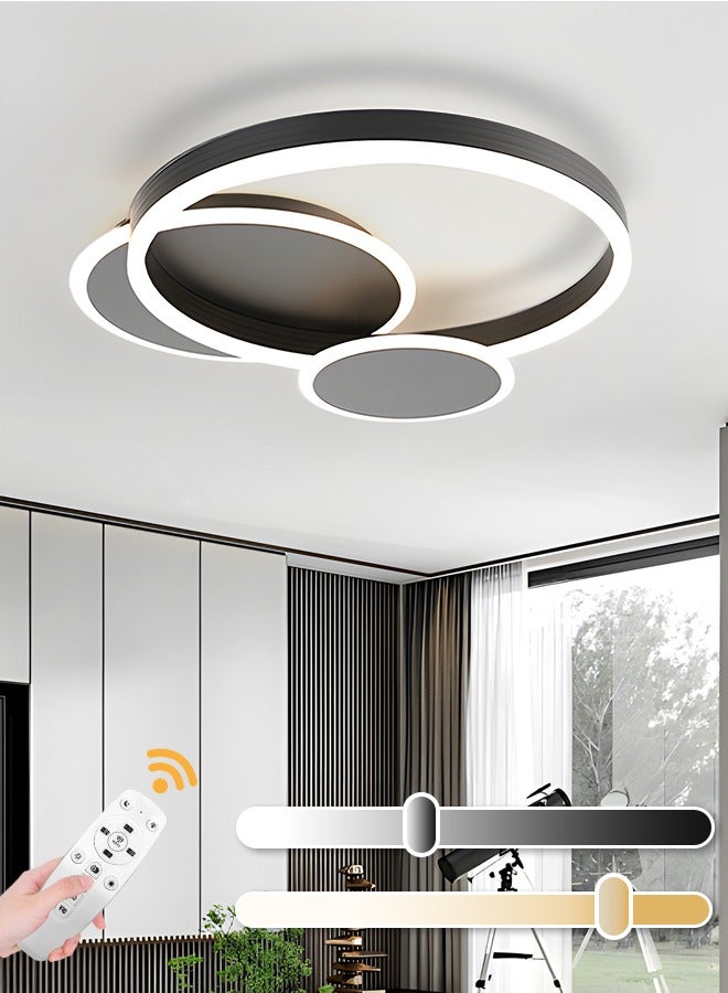 LED Ceiling Light Fixture - Remote Control Dimmable 47W Flush Mount Ceiling Light with Adjustable Color Temperature, Perfect Light Fixtures Ceiling Mount for Bedroom, Drawing Room, Library