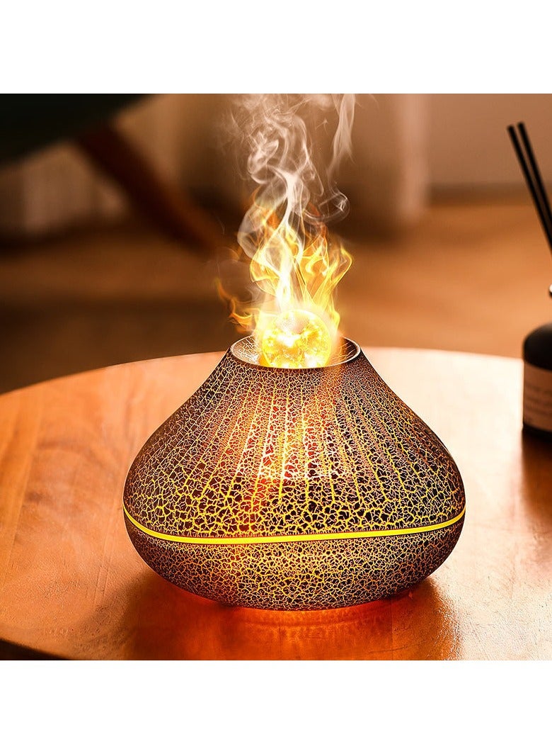 Humidifier and Air Purifier in One, Flame Oil Diffuser,Air Humidifier, Humidifier Oil Fragrance, USB Humidifier, Volcano Aromatherapy, 7 Color Night Light, Bedroom, Office, Auto-off