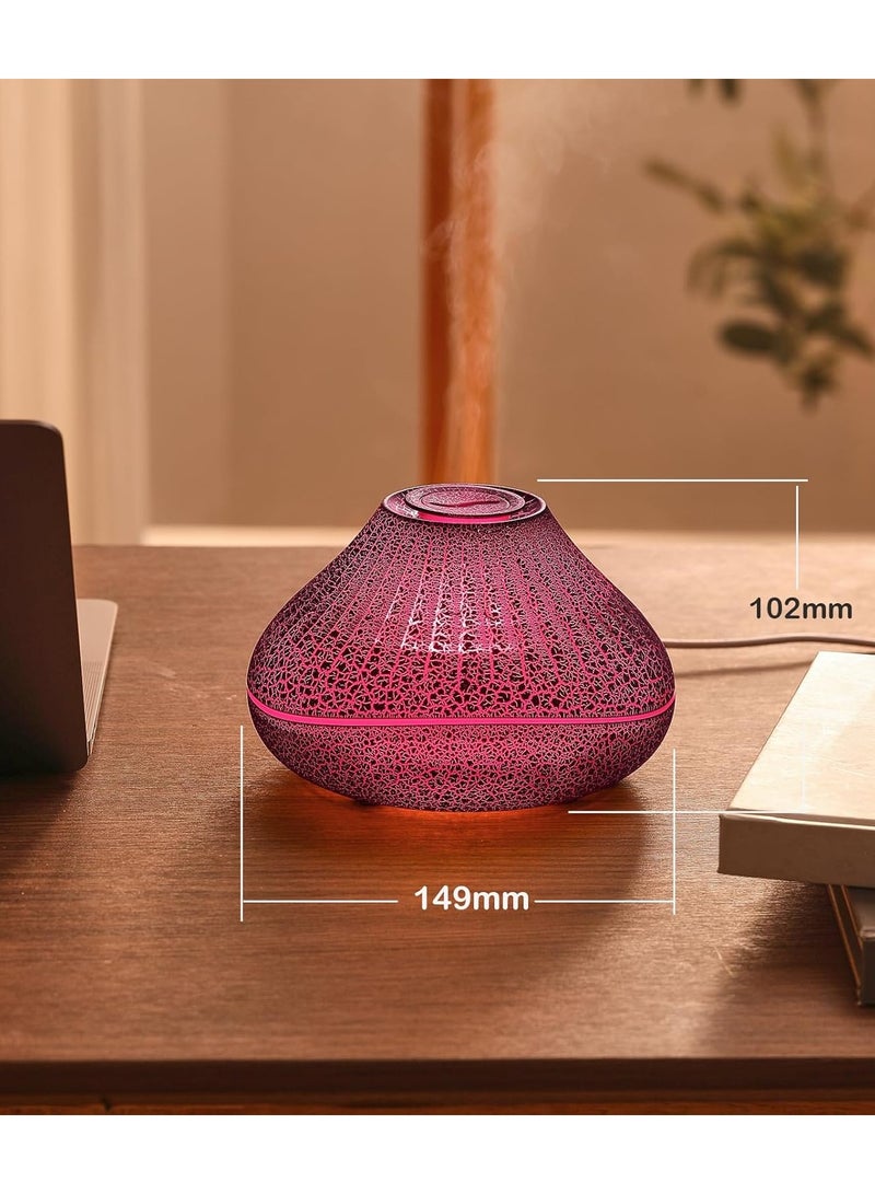 Humidifier and Air Purifier in One, Flame Oil Diffuser,Air Humidifier, Humidifier Oil Fragrance, USB Humidifier, Volcano Aromatherapy, 7 Color Night Light, Bedroom, Office, Auto-off