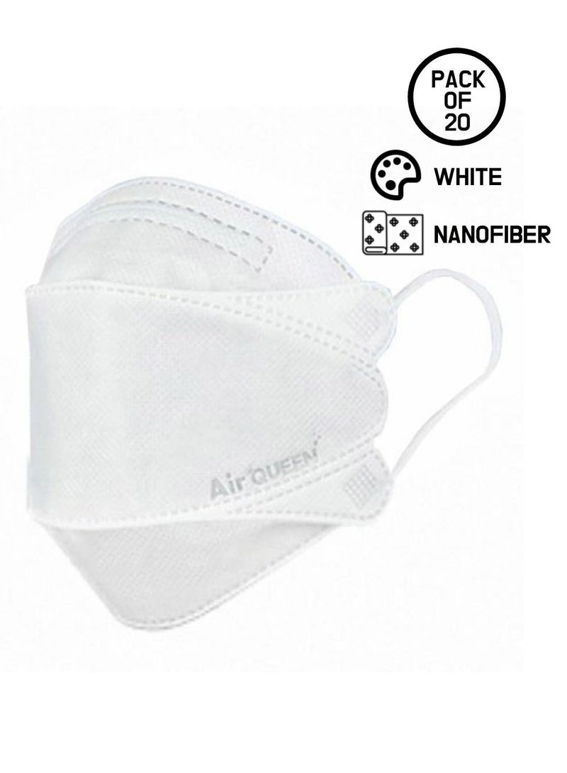 Pack Of 20 Pieces Nanofiber Filter Face Mask For Adults Face Mask Black And White