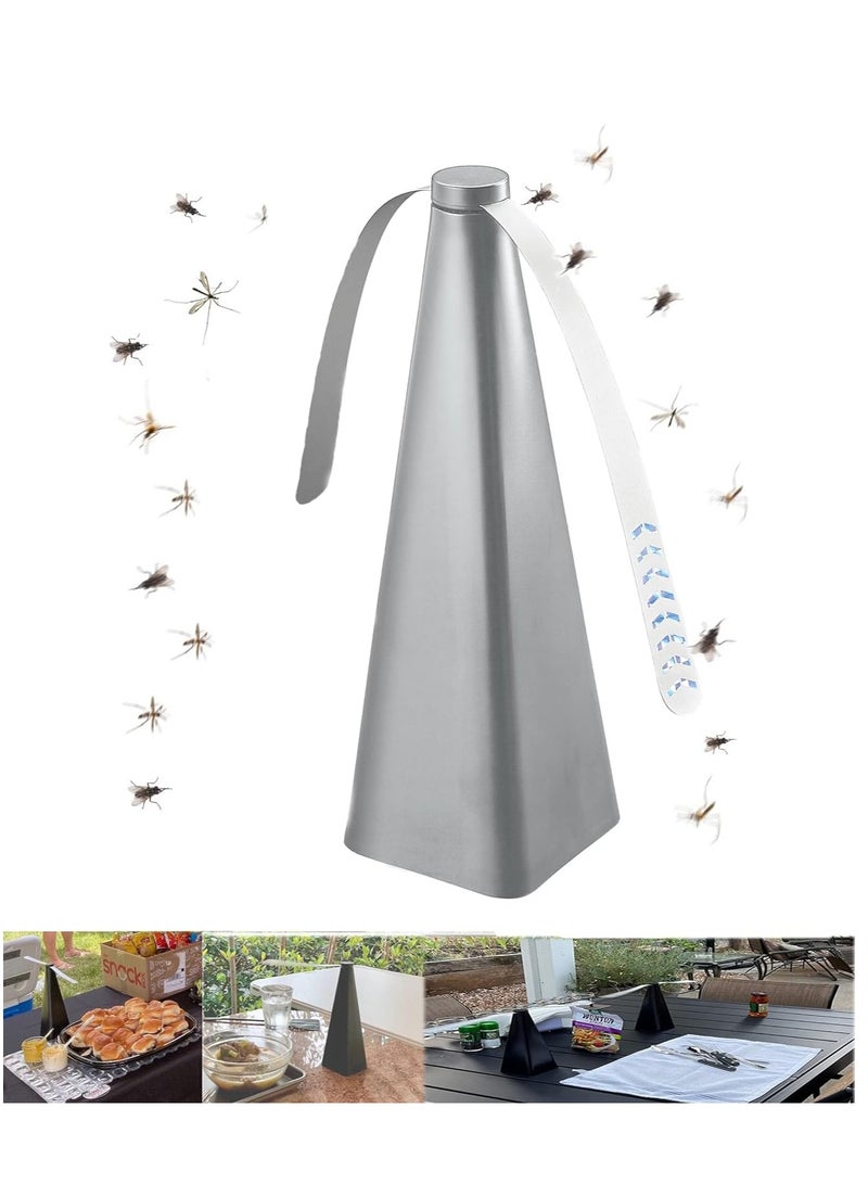 Fly Repellent Fan, Eco-Friendly Fly Insect Mosquito Repellent Fan, Keep Flies Bugs away from Food for Outdoor Table, Lightweight Portable, Camping Meal Home Hotel Restaurant (Silver 1 PCS)