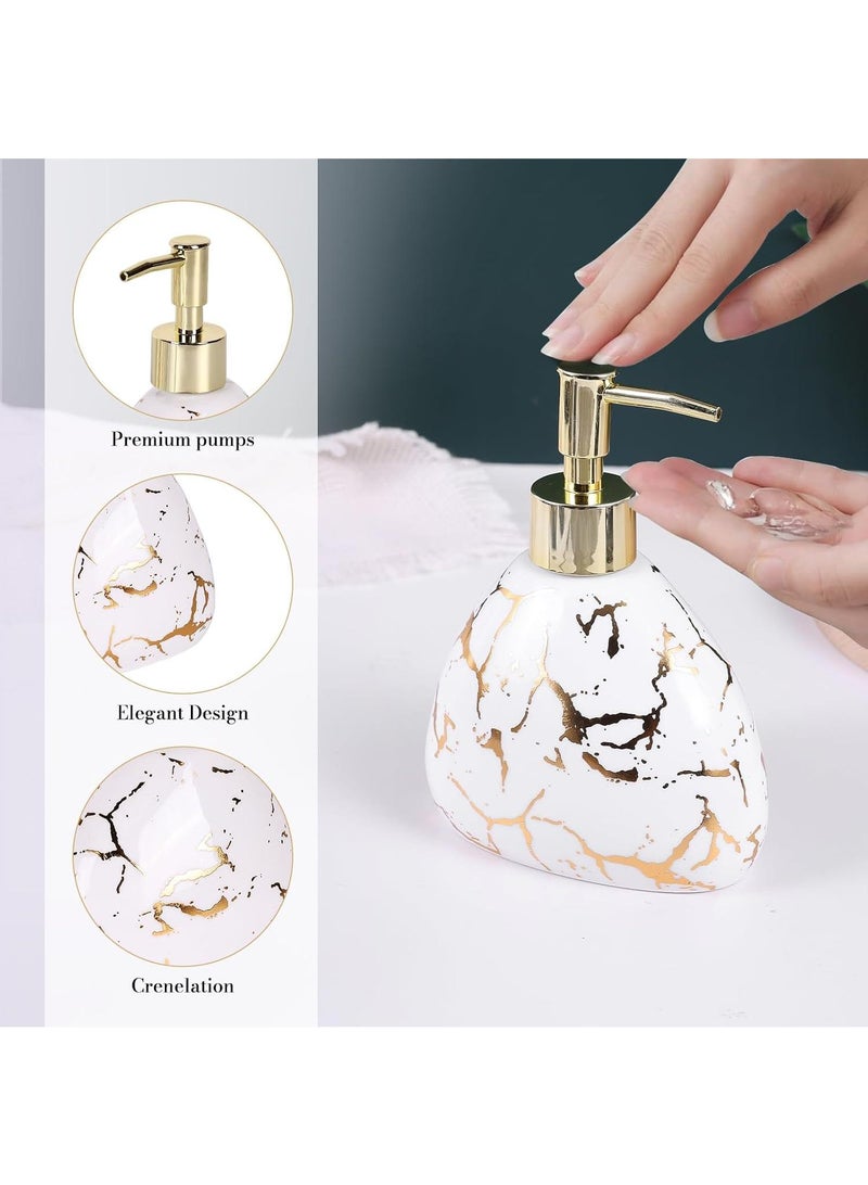Bathroom Accessories Set,Modern Countertop Bathroom Decor,Luxury 6 Piece Bathroom Accessory Set,Complete with Soap Dispenser,Toothbrush Holder,Tumbler,Tray