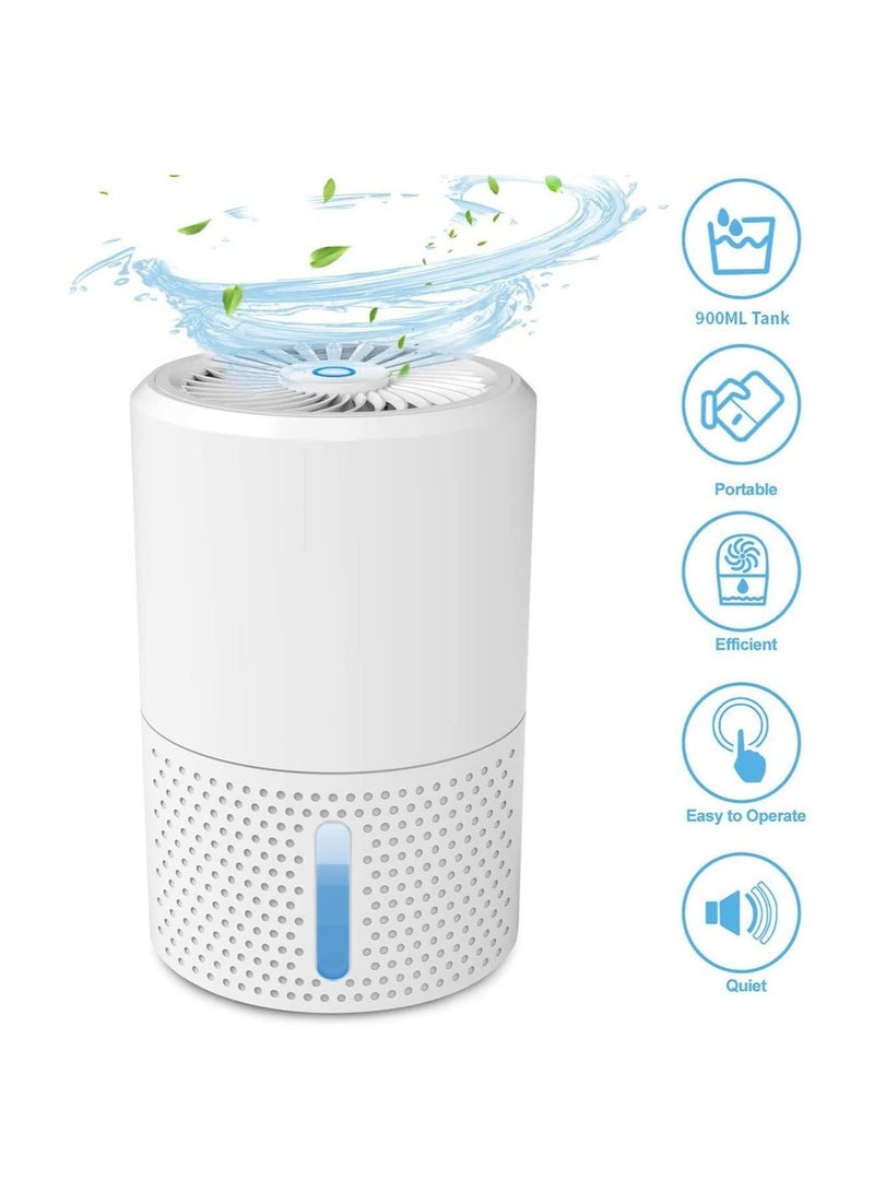 Dehumidifier for Home Basement,  Dehumidifiers for Bedroom Bathroom Small Quiet Portable Air Dehumidifiers with 900ml Water Tank