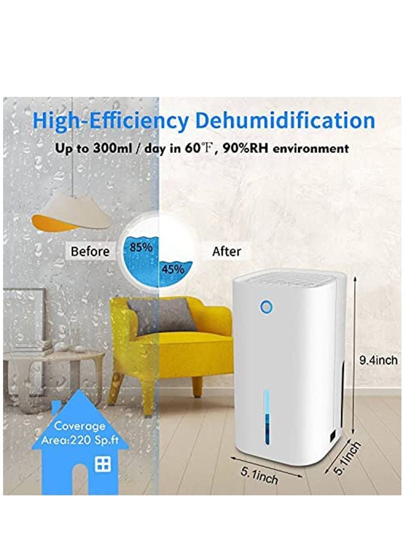 Dehumidifiers for Home, 300ml Dehumidifier with Auto-off, Sleep Mode,  Quiet Portable Small Dehumidifiers for Bathroom, Bedroom, Basement, RV, Closet