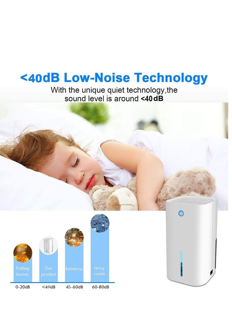 Dehumidifiers for Home, 300ml Dehumidifier with Auto-off, Sleep Mode,  Quiet Portable Small Dehumidifiers for Bathroom, Bedroom, Basement, RV, Closet