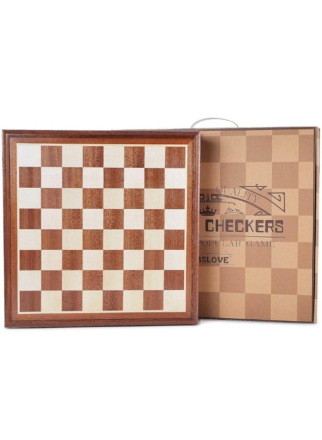 Chess and Checkers Board Game Sets for Adults Wooden Deluxe 15 inch Wood Board Box with Storage, Classic 2 in 1 Large Size with Chess Pieces - 3â€ King Height - 2 Extra Queens