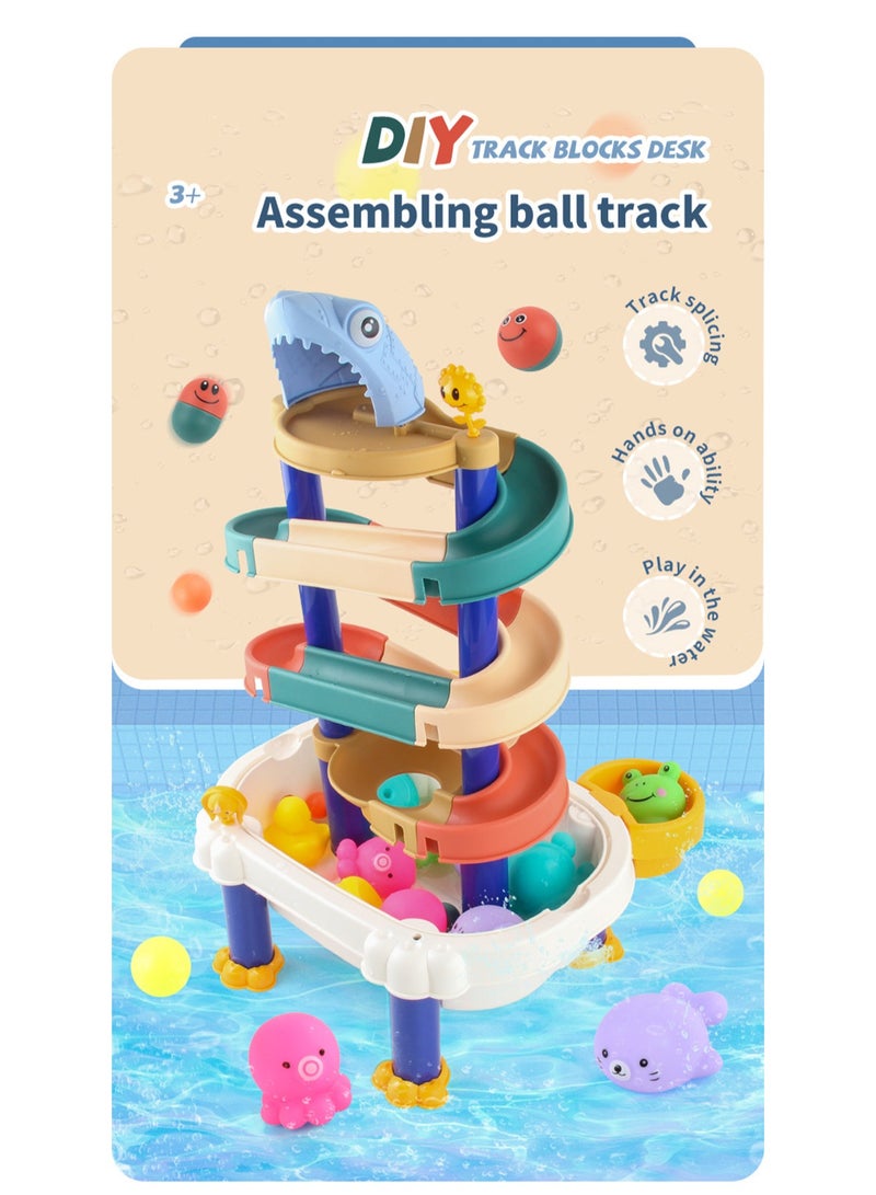 Children's DIY Ball Track Building Block Table Baby Bathing Water Building Block STEM Intellectual Toys (JJ868-42 pieces)