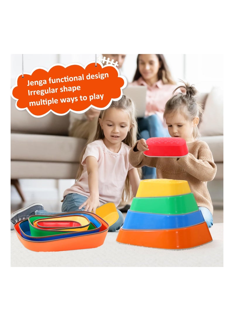 Stepping Stones for Kids, Stackable Balance Stepping Stone, 5Pcs Non-Slip Plastic Balance River Stones Indoor & Outdoor,Kids Fitness Equipment Promotes Balance Coordination