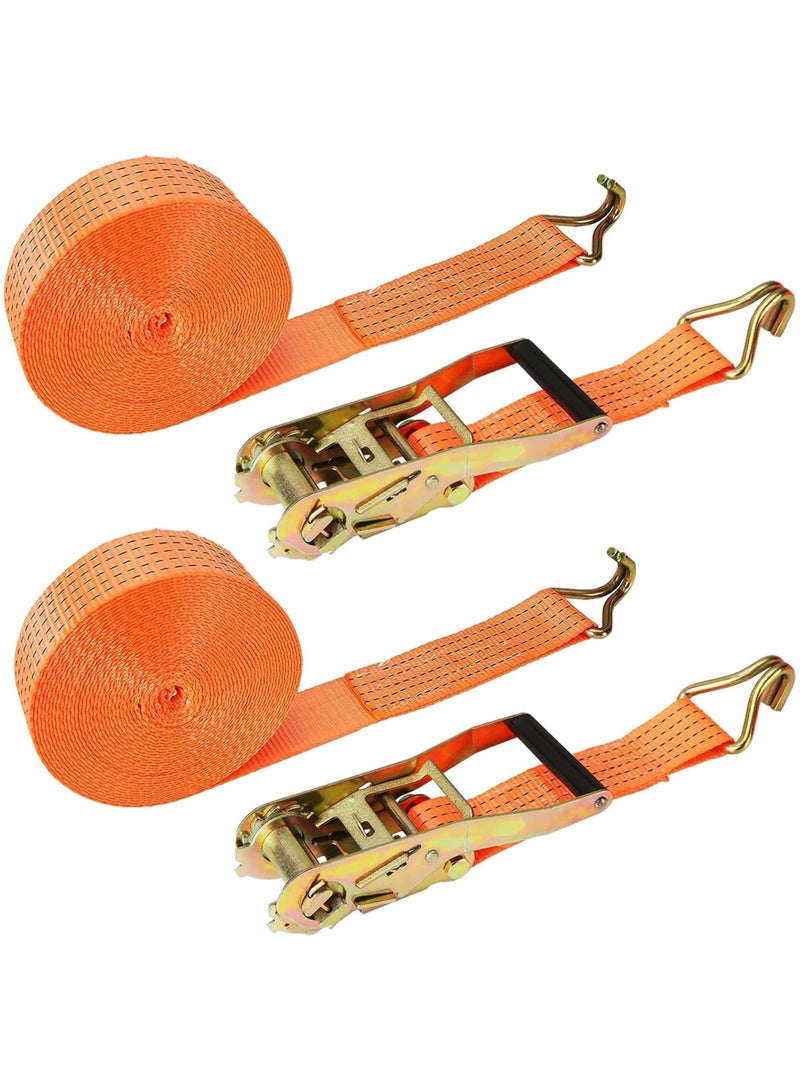 Heavy Duty Cargo Lashings Straps Ratchet & Fastening Tape Tie Down Hook Straps  Moving Appliances, Motorcycle, Orange, 5cmx9.5m