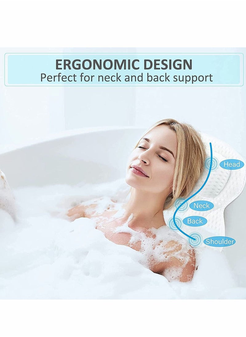 Bath Pillows, 4D SPA Air Mesh Bathtub Pillows for Tub, Shower Head Neck Shoulder