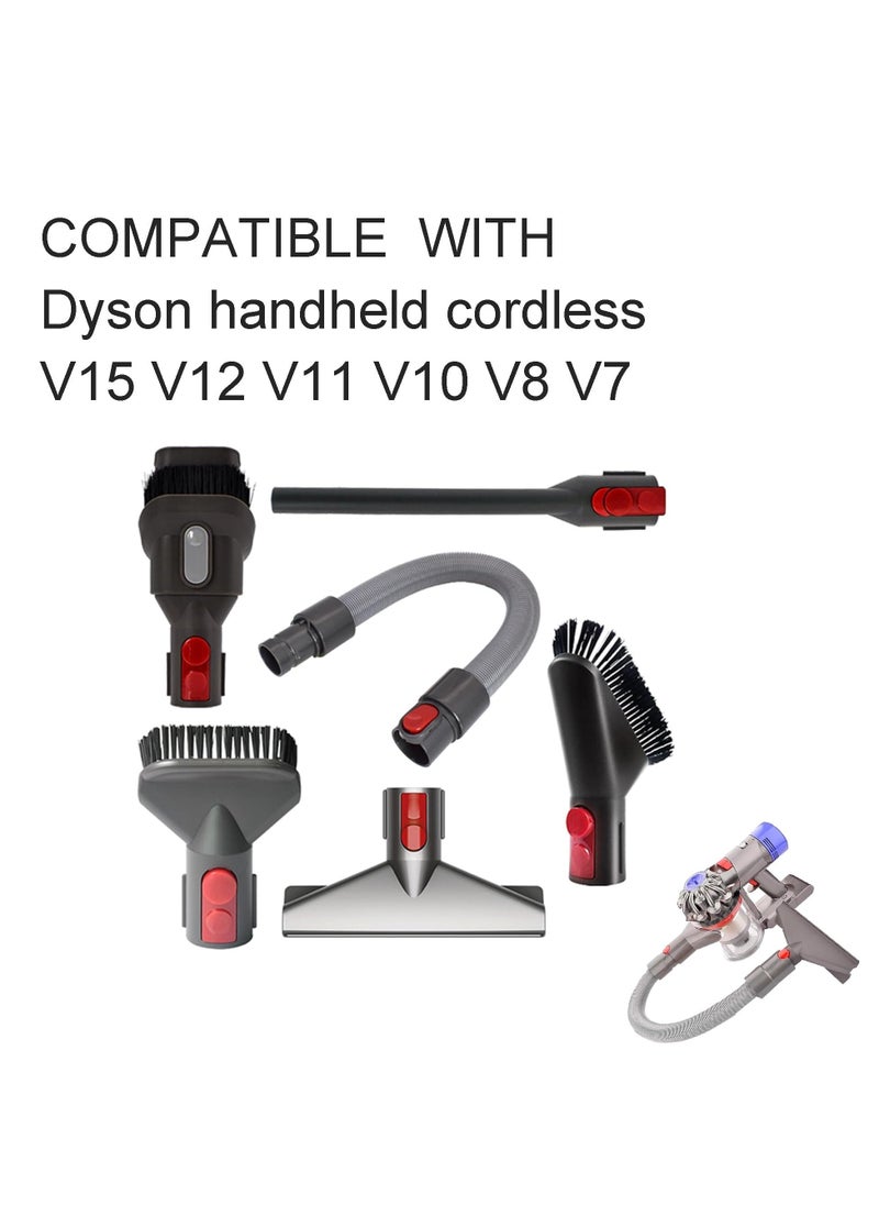 Vacuum Cleaner Attachment Kit, Soft Bristle Dust Removal Brush Traceless Dust Brush, Vacuum Cleaner Accessories for Dyson V7 V8 V10 V11 V12 V15, 6 Pcs Vacuum Cleaner Brush Tools