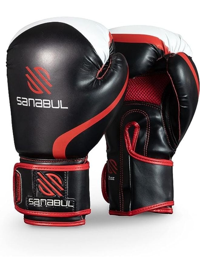 Essential Gel Boxing Gloves | Pro-Tested Kickboxing Gloves for Men and Women | Ideal for Boxing, MMA, Muay Thai, and Heavy Bag Training Black/Red