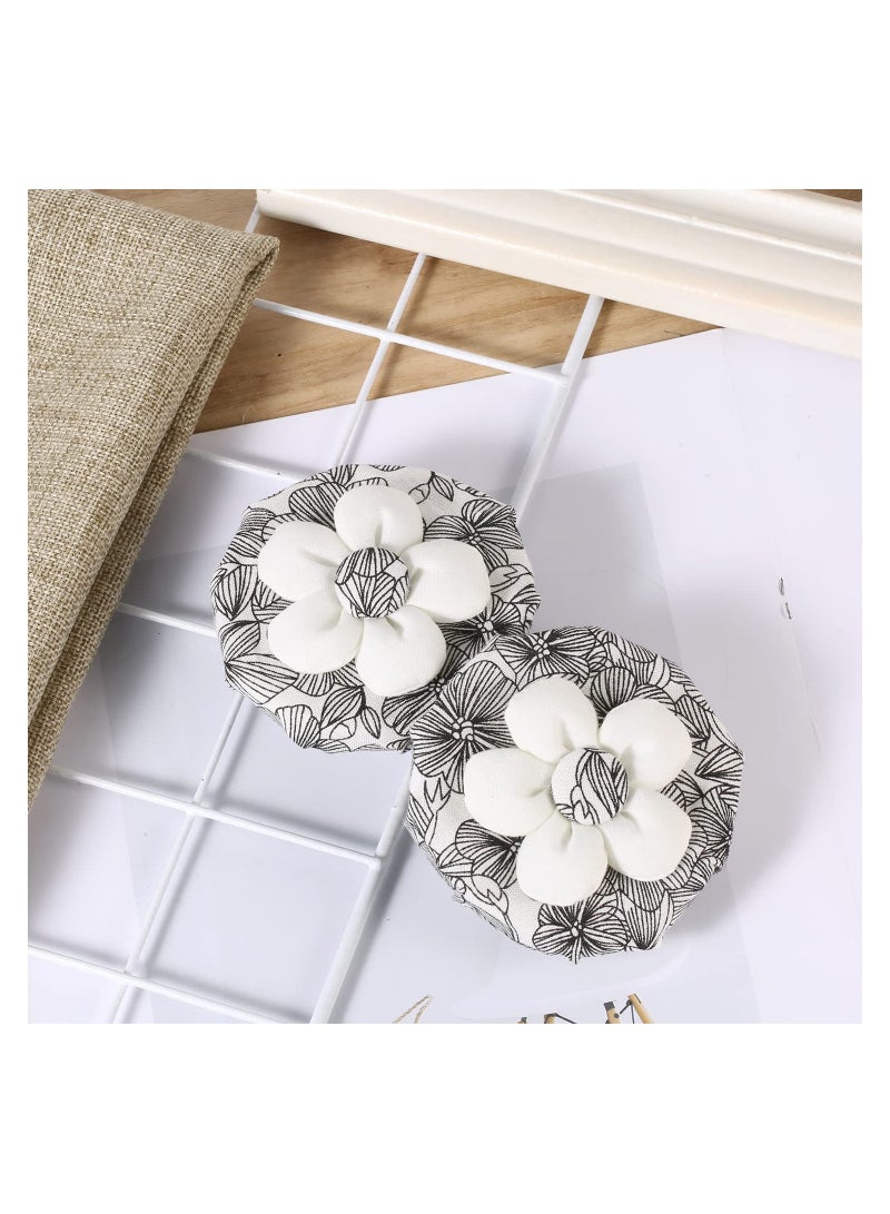 2 pcs Door Knob Covers, Anti Collision Soft Door Knob Protector Cover Reusable Washable Floral Door Handle Cushion with Cotton and Sponge, Decorative Door Handle Cover for Child Safety