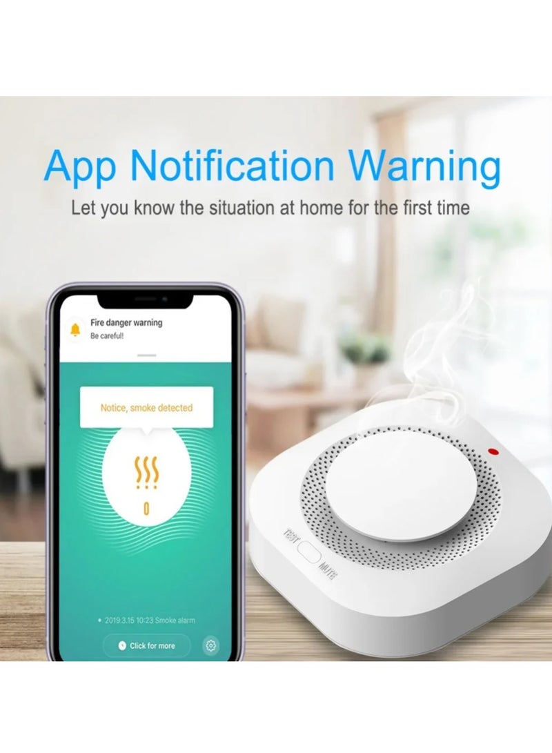 Tuya Smart WiFi  Smoke Detector Home Security Safety Prevention Smoke Sensor Sound Alarm Work With Alexa Google Home