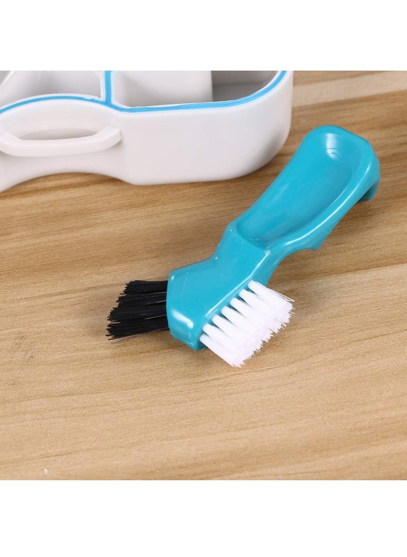 Denture Box with Mirror Clean Brush Portable Denture Holder Storage Soak Container Cleaning Teeth Trays for Denture Cleaning Invisible Aligner Mouth Guard Brace