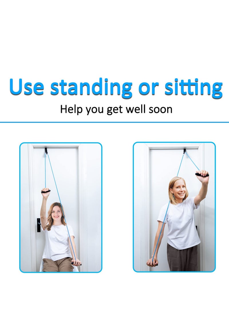 Shoulder Pulley System for Physical Therapy - Over Door Rehab Exerciser to Relieve Pain and Enhance Recovery from Frozen Shoulder and Surgery, Improve Flexibility and Mobility