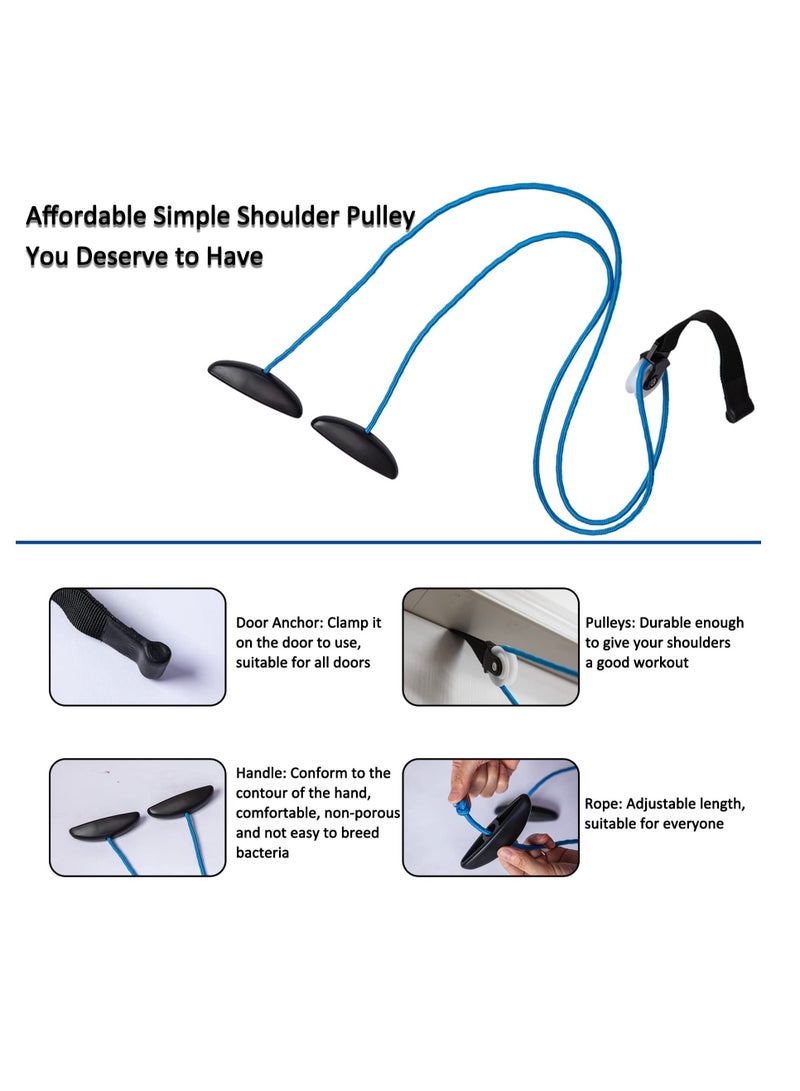 Shoulder Pulley System for Physical Therapy - Over Door Rehab Exerciser to Relieve Pain and Enhance Recovery from Frozen Shoulder and Surgery, Improve Flexibility and Mobility