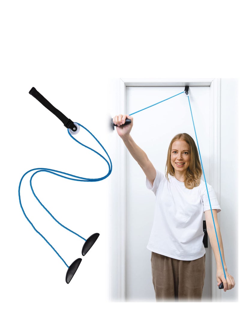Shoulder Pulley System for Physical Therapy - Over Door Rehab Exerciser to Relieve Pain and Enhance Recovery from Frozen Shoulder and Surgery, Improve Flexibility and Mobility