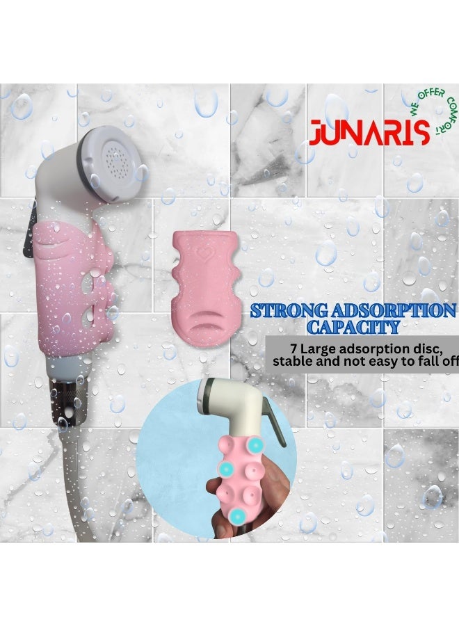 Portable Travel Shattaf, Travel Shattaf Portable Bidet Sprayer Toilet Sprayer, Shatafa Set With Hose And Adaptors For Faucets,Easy To Install Upto 2.5M Extendable Pipe (White Silicon Holder)