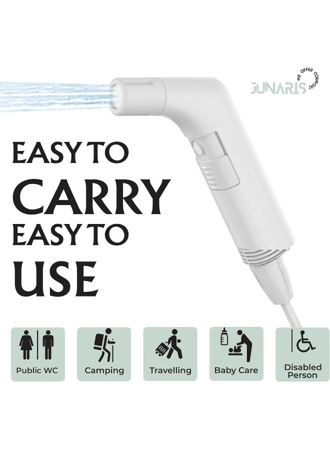 Junaris Electric Bidet Sprayer - Portable Travel Bidet, Handheld Personal Bidet Sprayer for Hygiene, Camping, Baby Care & Toilet Cleaning (Black, 120cm)