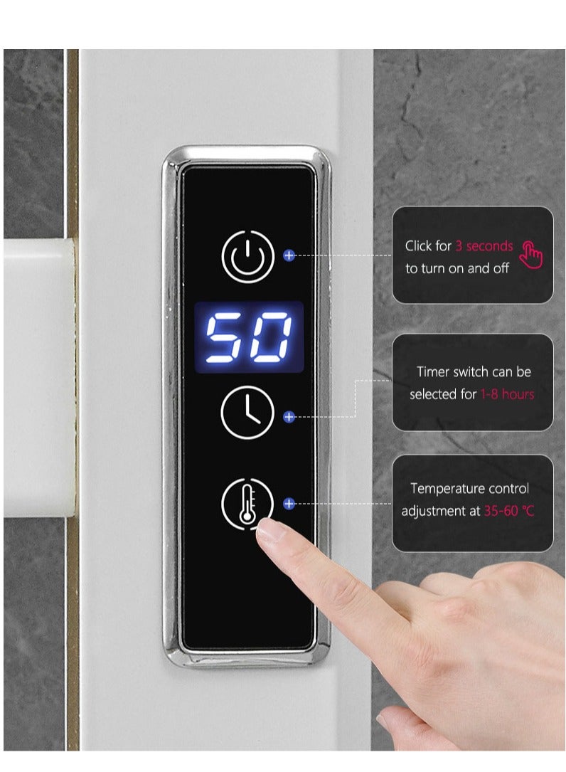 Heated Towel Rack for Bathroom, Towel Warmer with Top Shelf, Wall Mounted Towel Warmer Rack, Hard-Wired/Plug-in