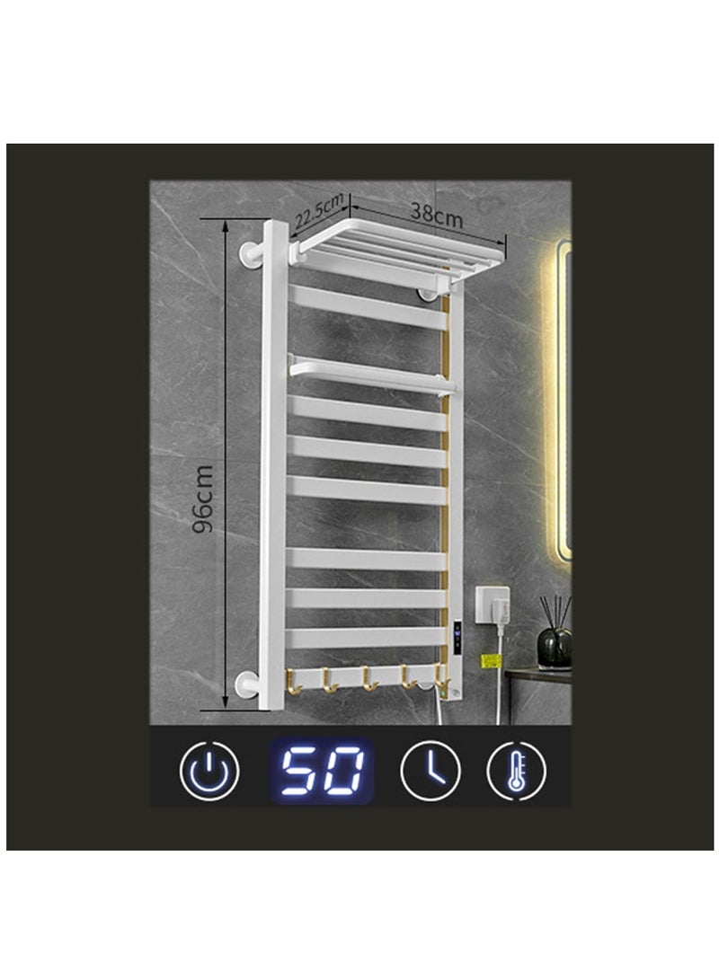 Heated Towel Rack for Bathroom, Towel Warmer with Top Shelf, Wall Mounted Towel Warmer Rack, Hard-Wired/Plug-in