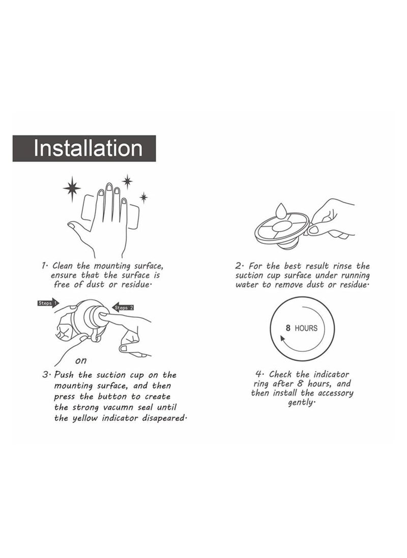 Suction Cup Shower Head Holder  Bracket Adjustable Height, Multi-Directional Removable Wall Mounted Suction Bracket
