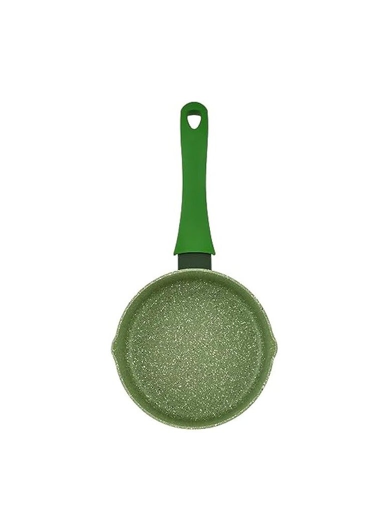 Essentials Granite Non-Stick Milk Pan Cast Aluminium Cookware - Green, 14cm, PR81120