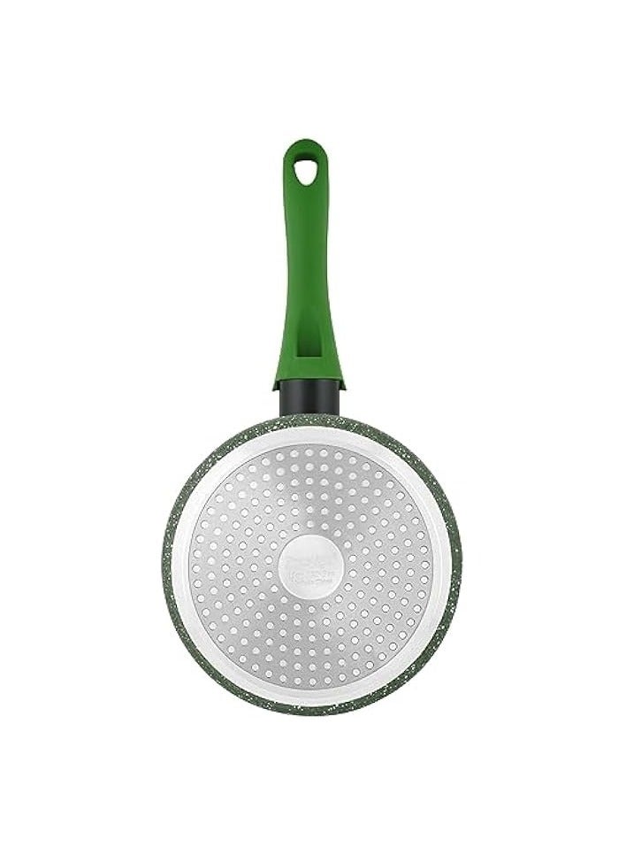 Essentials Granite Non-Stick Milk Pan Cast Aluminium Cookware - Green, 14cm, PR81120