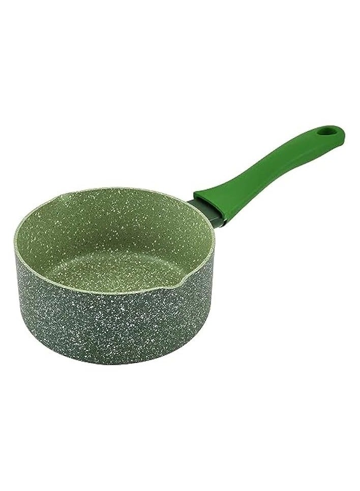 Essentials Granite Non-Stick Milk Pan Cast Aluminium Cookware - Green, 14cm, PR81120