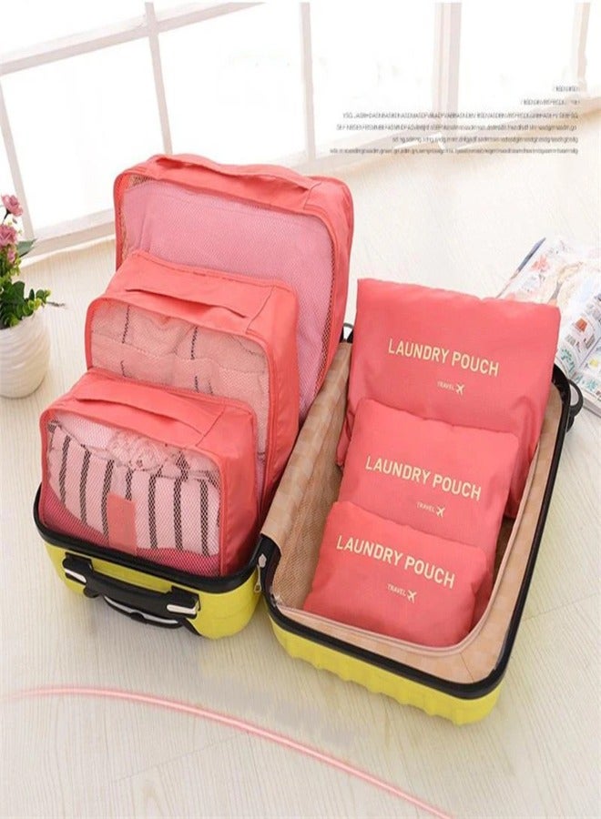 Packing Cubes Set Travel Luggage Organizer Large Capacity Waterproof Luggage Bags Travel Storage Bag for Clothing and Underwear 6 Pcs Set