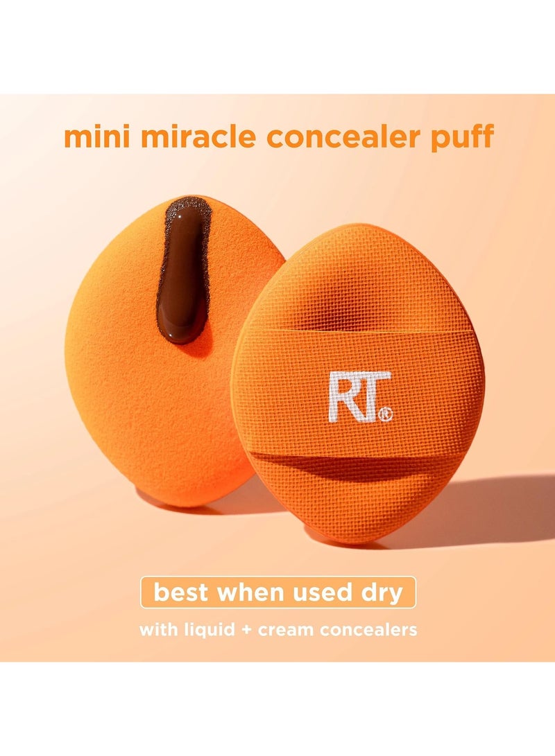 Real Techniques Mini Miracle Concealer Puffs Small Makeup Puff For Liquid & Cream Foundation & Concealer, Targeted Concealing Under Eyes & Blemishes, Travel Friendly, Vegan, & Cruelty Free 6 Count