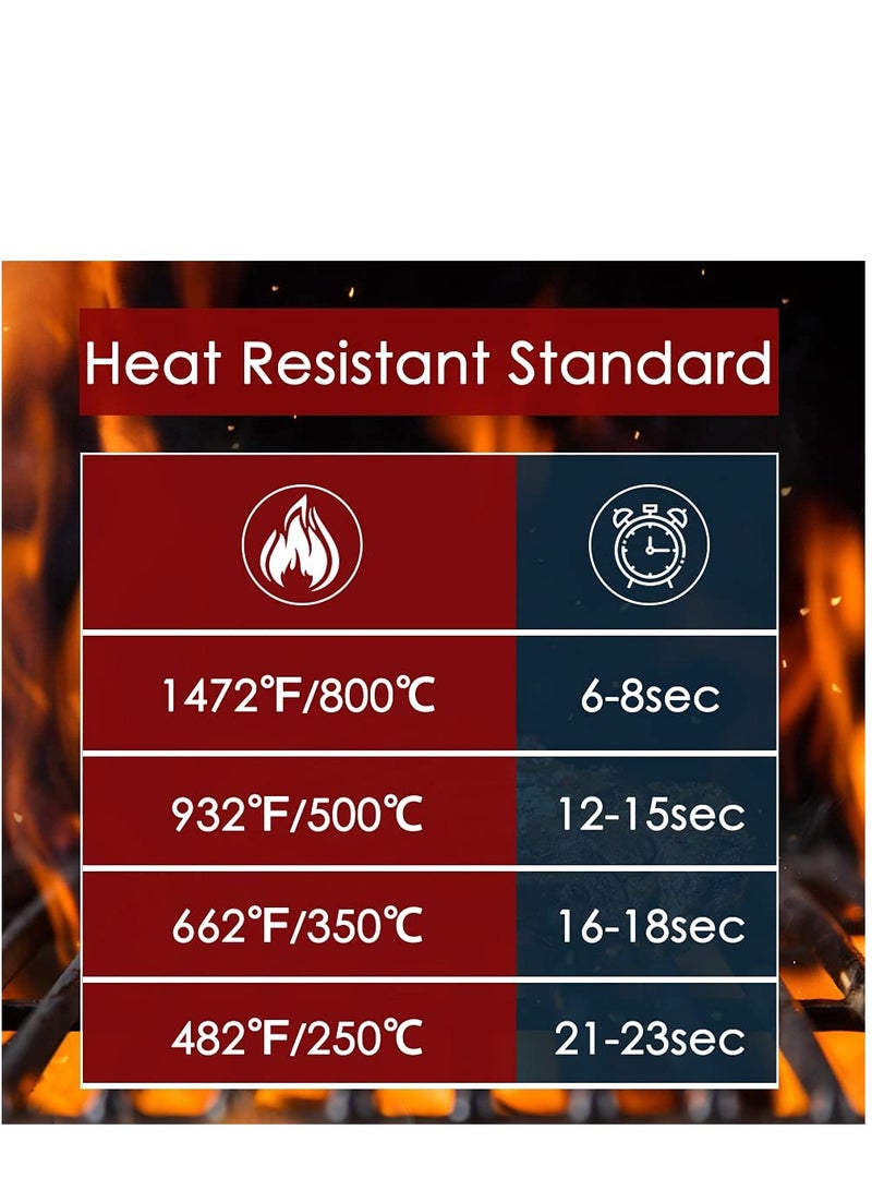 Ultra-Long Silicone BBQ Gloves with Non-Slip Grip, 1472℉/800℃ Heat Resistant for Grilling, Baking, Cooking, Smoking, and Welding - 14 Inch Black Wrist Guard.