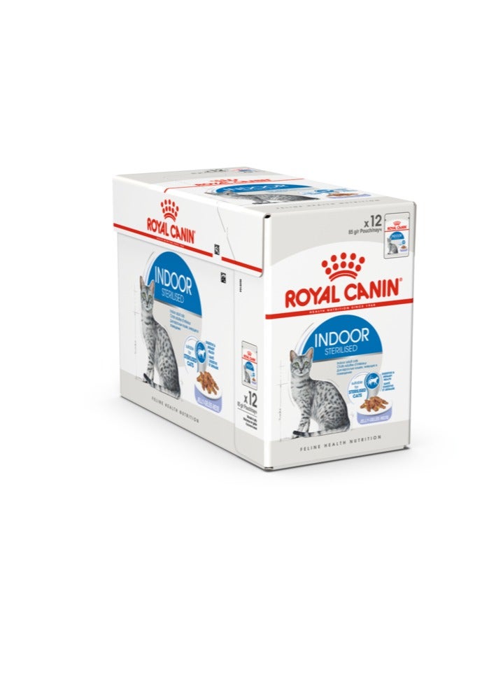 ROYALCANIN, INDOOR STERILISED JELLY, 1 Box in 12pcs x 85g - For Cat Wet Food