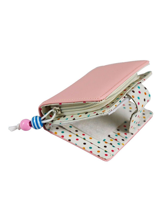 PU Leather Zip Closure Wallet Pink