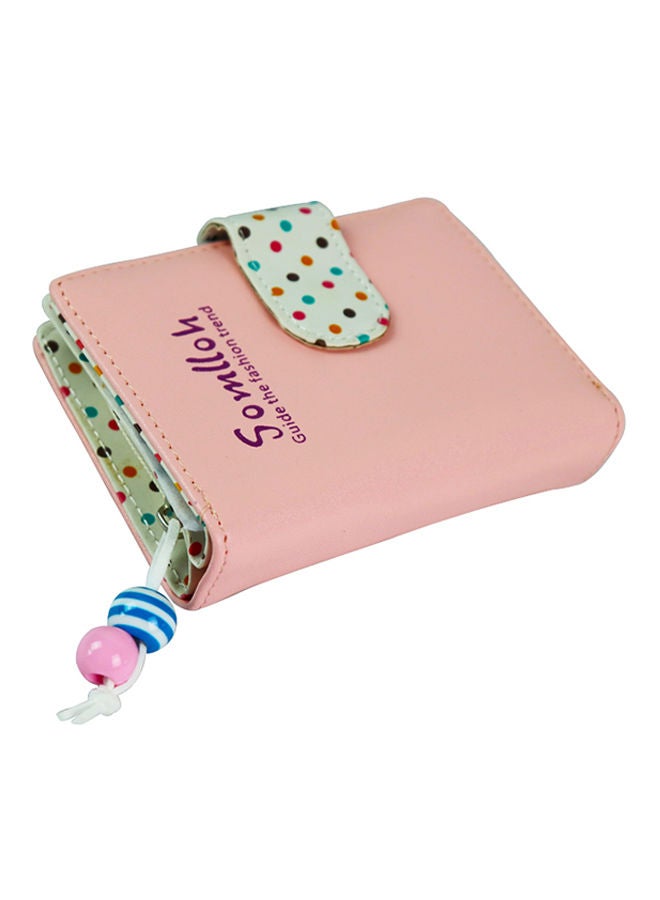 PU Leather Zip Closure Wallet Pink