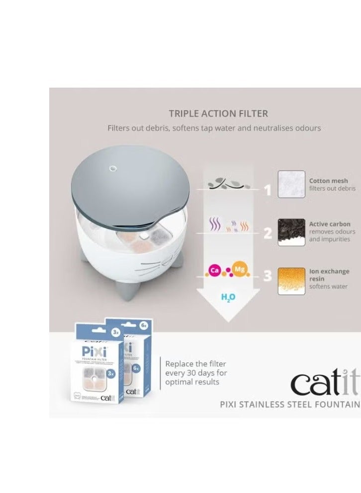 Catit PIXI Stainless Steel Fountain White 2.5L