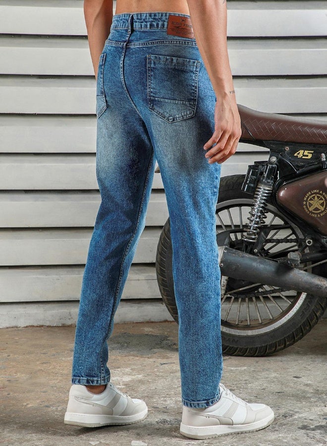 Men’s Straight Tapered Indigo Jeans – Stylish and Easy